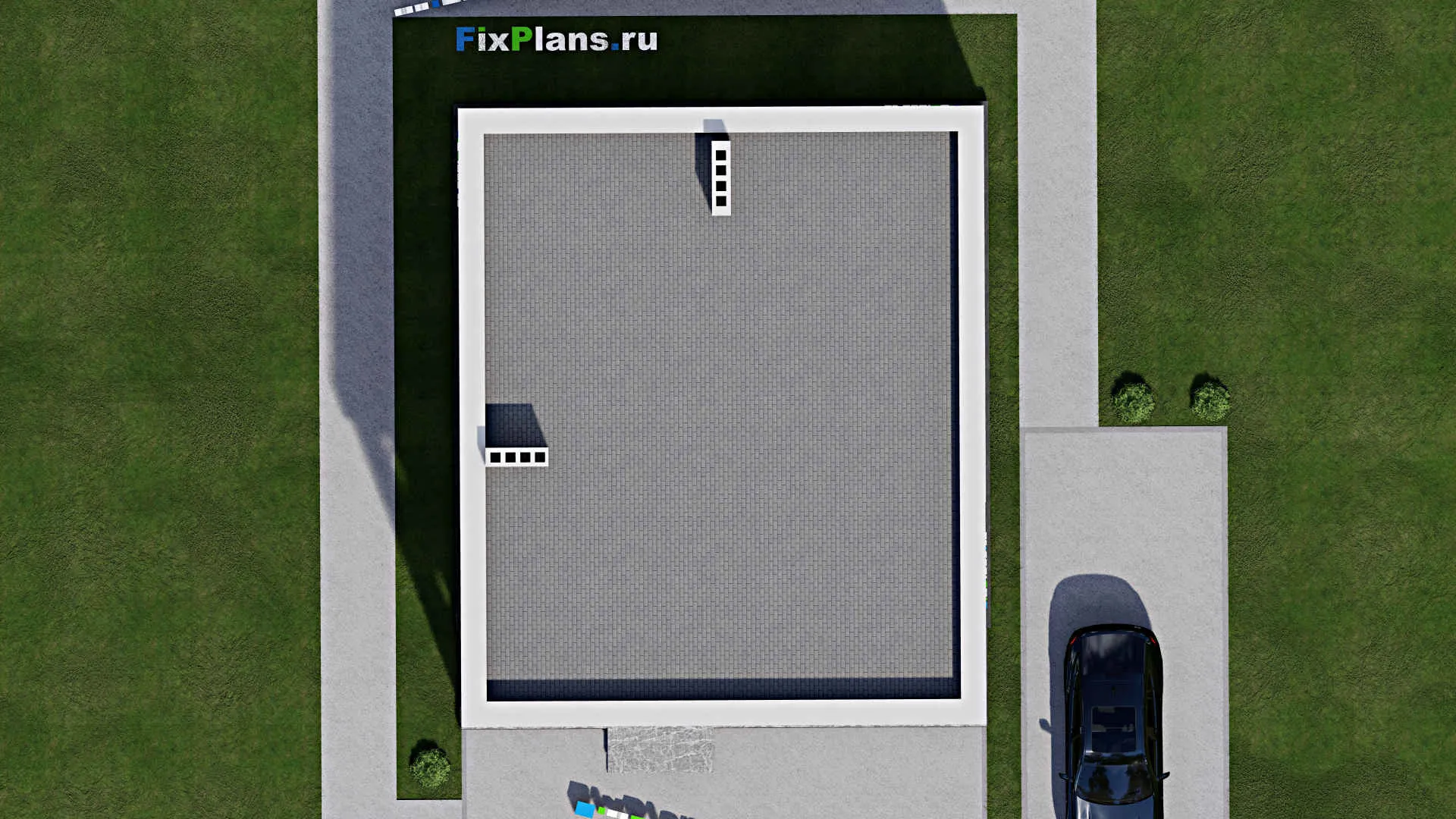 F-6083 - Проект двухэтажного дома 11 на 11, площадью 210 м² с террасой, балконом и 3 спальнями