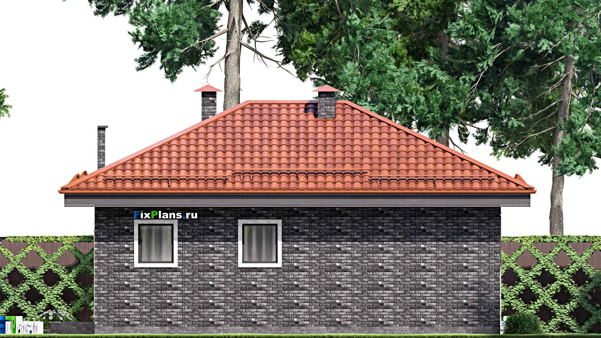 F-14993 - Проект бани 11 на 13, площадью 90 м² с комнатой отдыха, терассой и санузлом