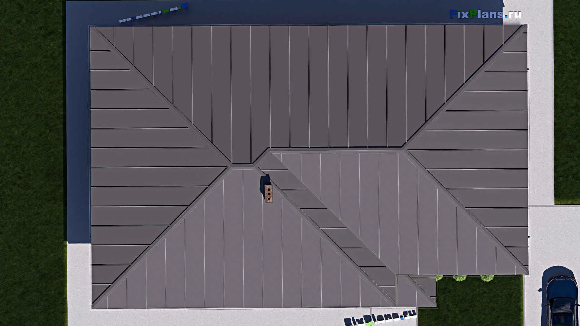 F-18278 - Проект одноэтажного дома 14 на 22, площадью 240 м² с террасой и 3 спальнями