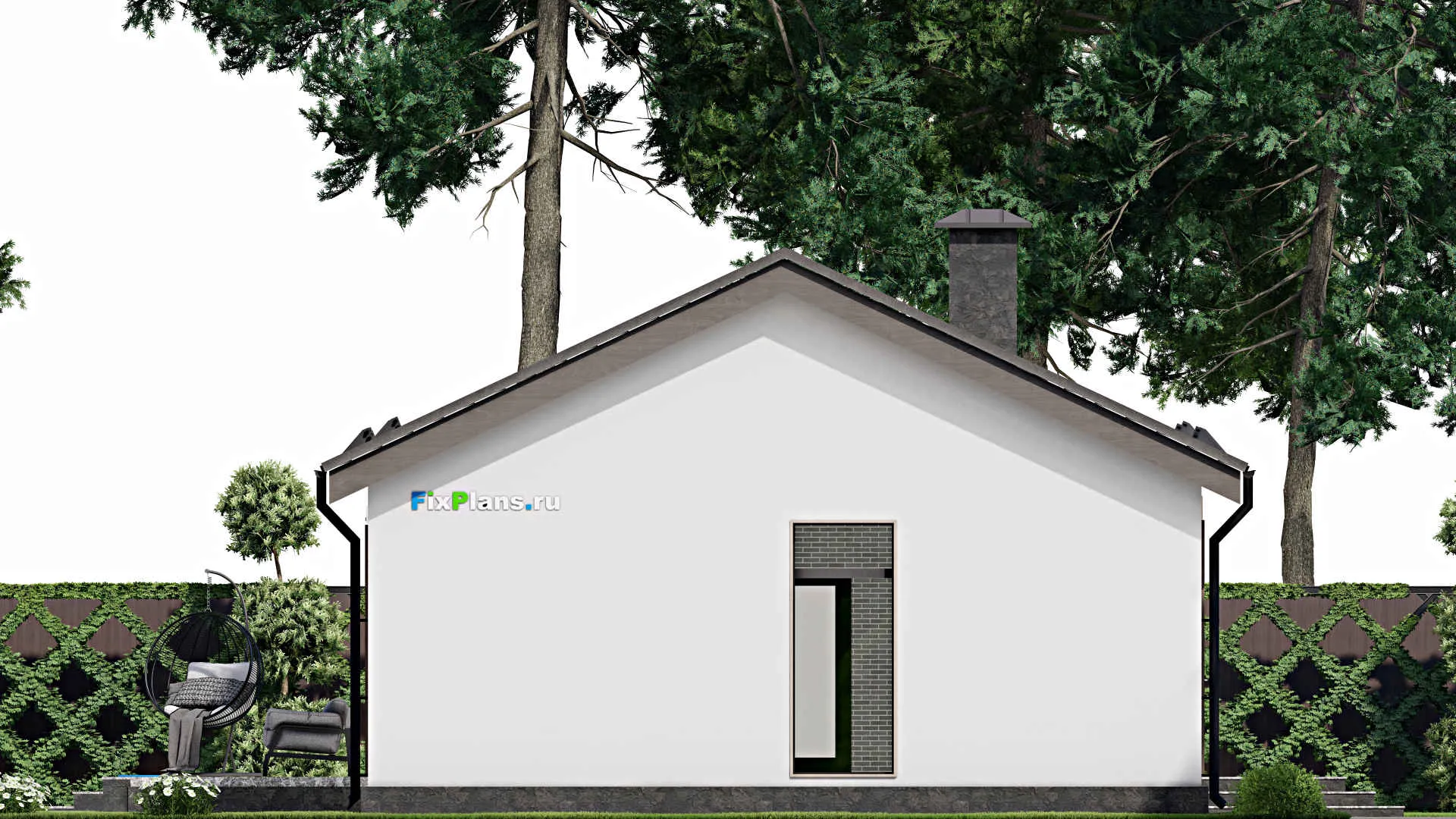 F-6038 - План одноэтажного дома 9 на 16, площадью 140 м² с террасой и 3 спальнями