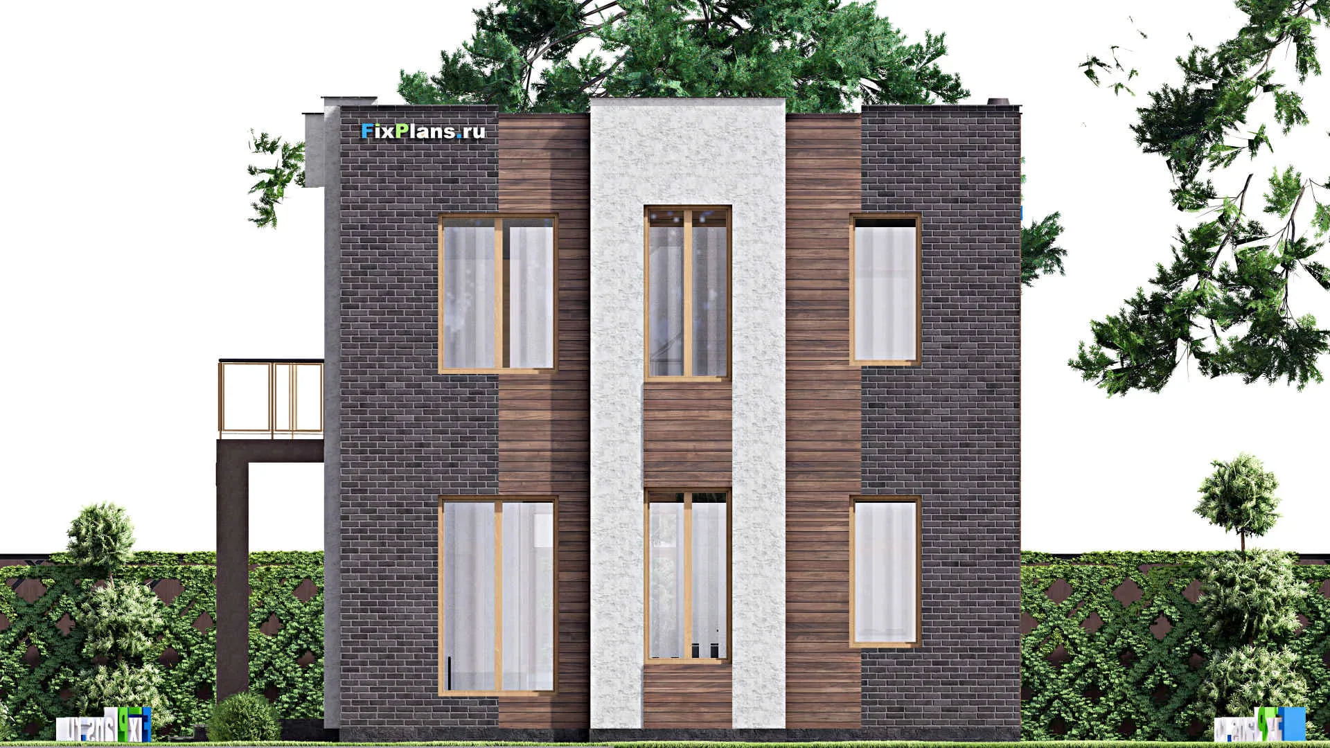 F-16154 - Проект двухэтажного дома 10 на 13, площадью 160 м² с террасой, балконом и 2 спальнями