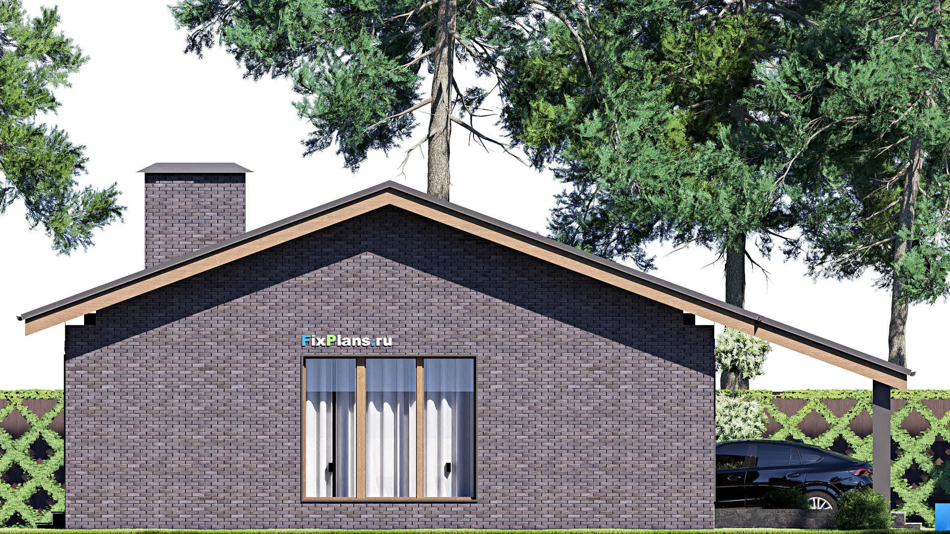 F-17666 - Проект одноэтажного дома 15 на 19, площадью 180 м² с баней и 4 спальнями