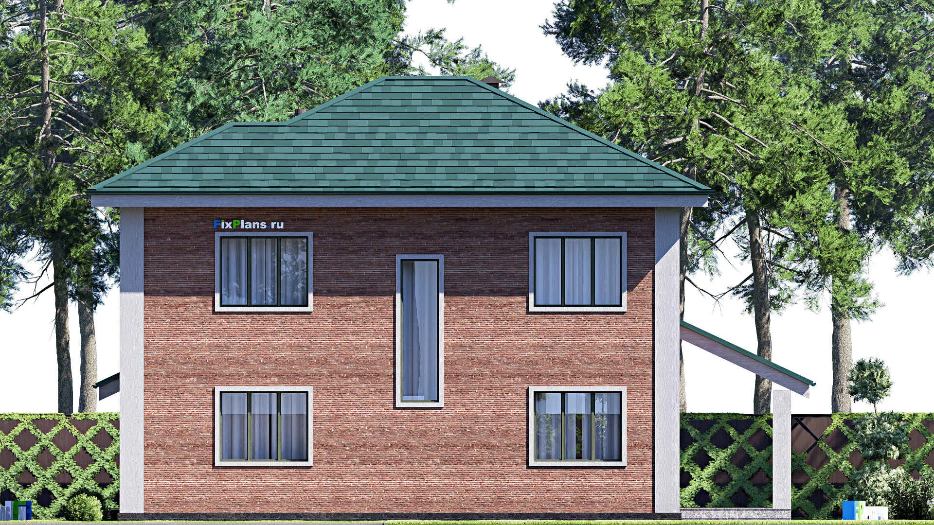 F-19007 - План одноэтажного дома 10 на 15, площадью 160 м² с террасой и 3 спальнями