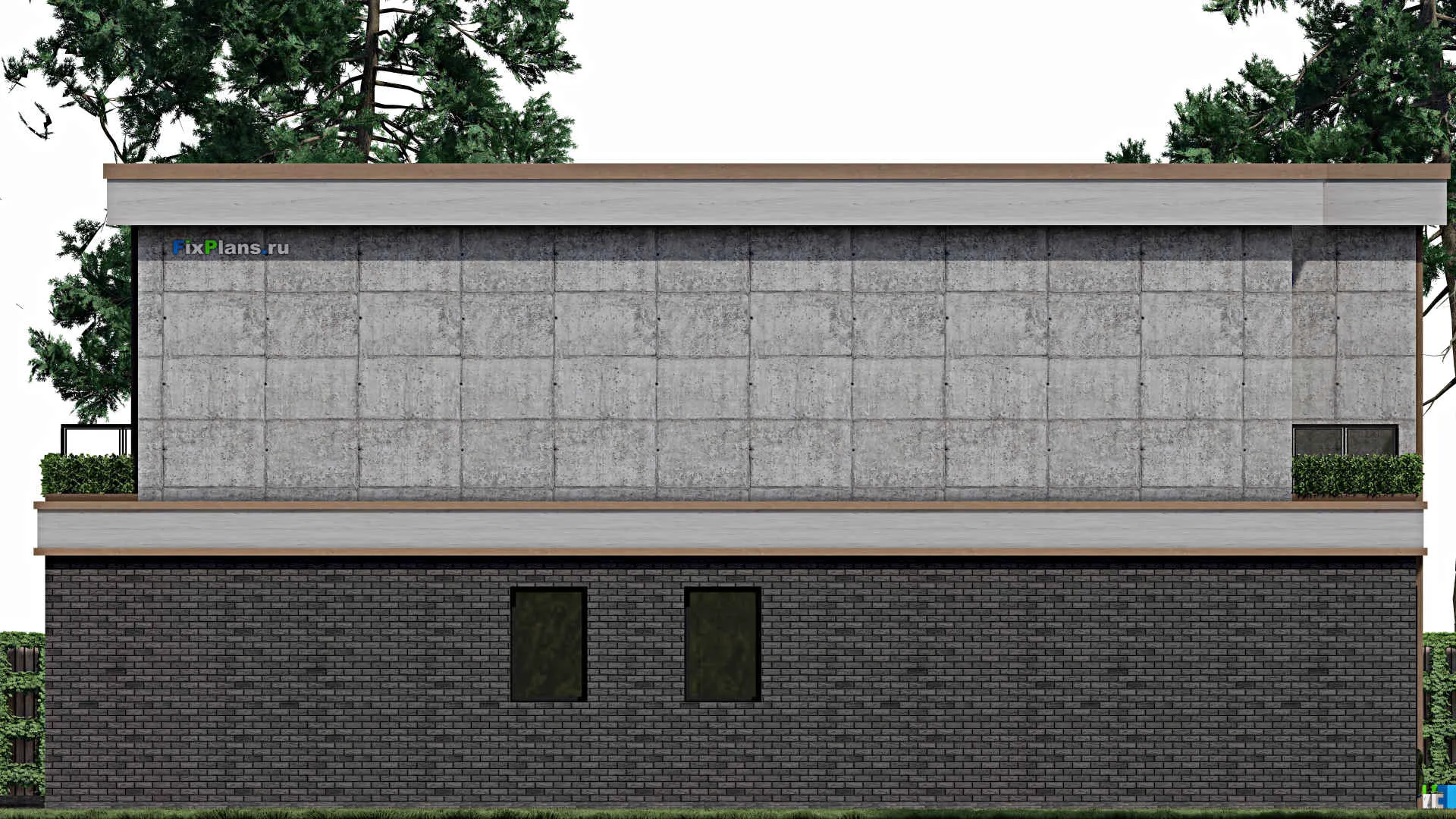 F-0971 - Проект двухэтажного дома 17 на 18, площадью 400 м² с террасой, балконом, гаражом на 2 машины и 4 спальнями