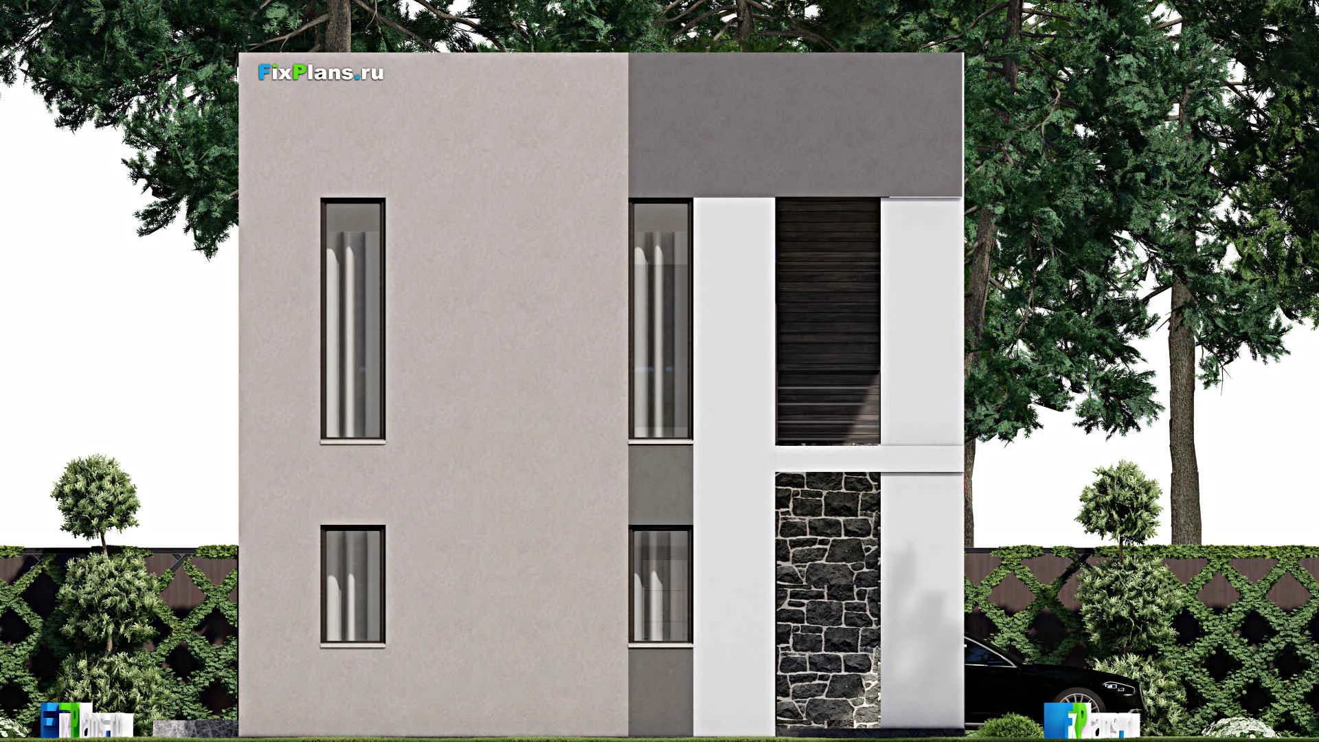 F-11132 - Проект двухэтажного дома 10 на 13, площадью 160 м² с балконом и 4 спальнями