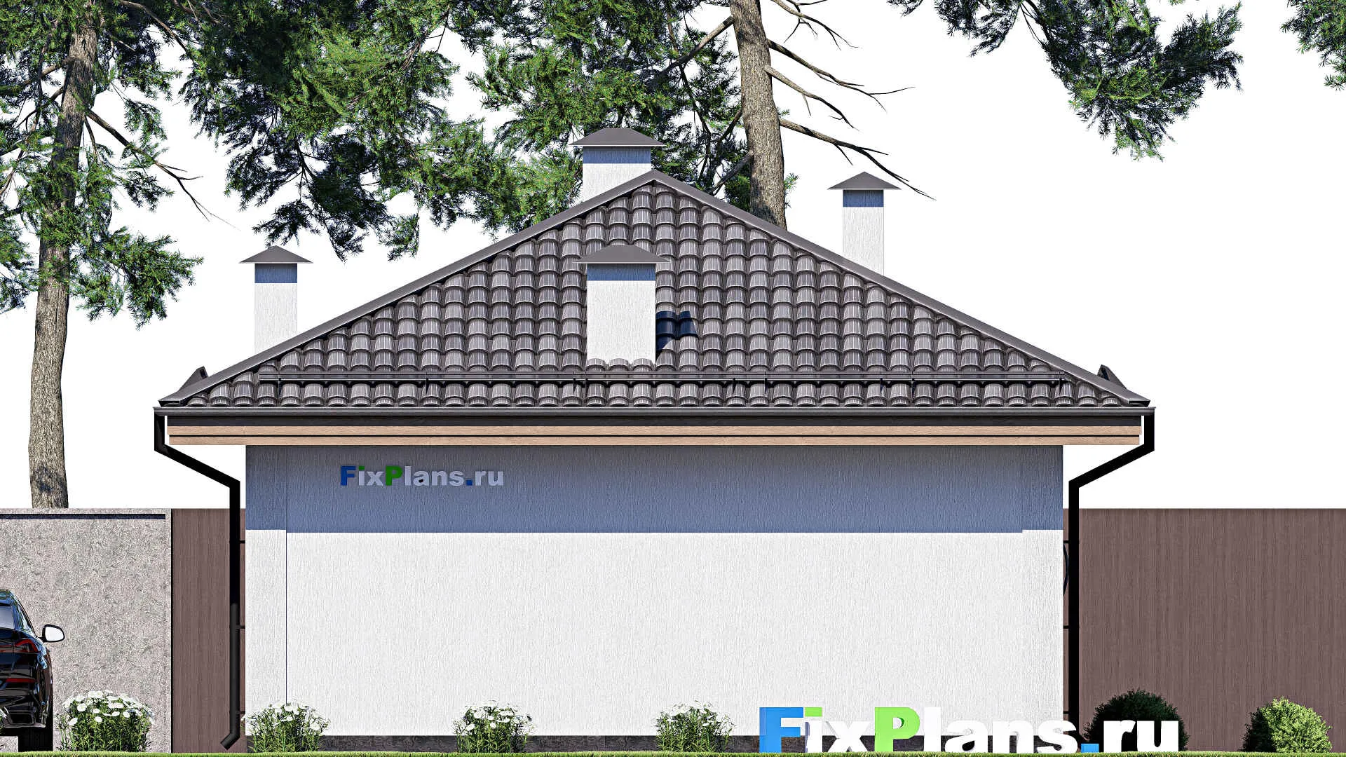 F-17711 - Проект бани 8 на 9, площадью 50 м² с терассой, санузлом и спальней