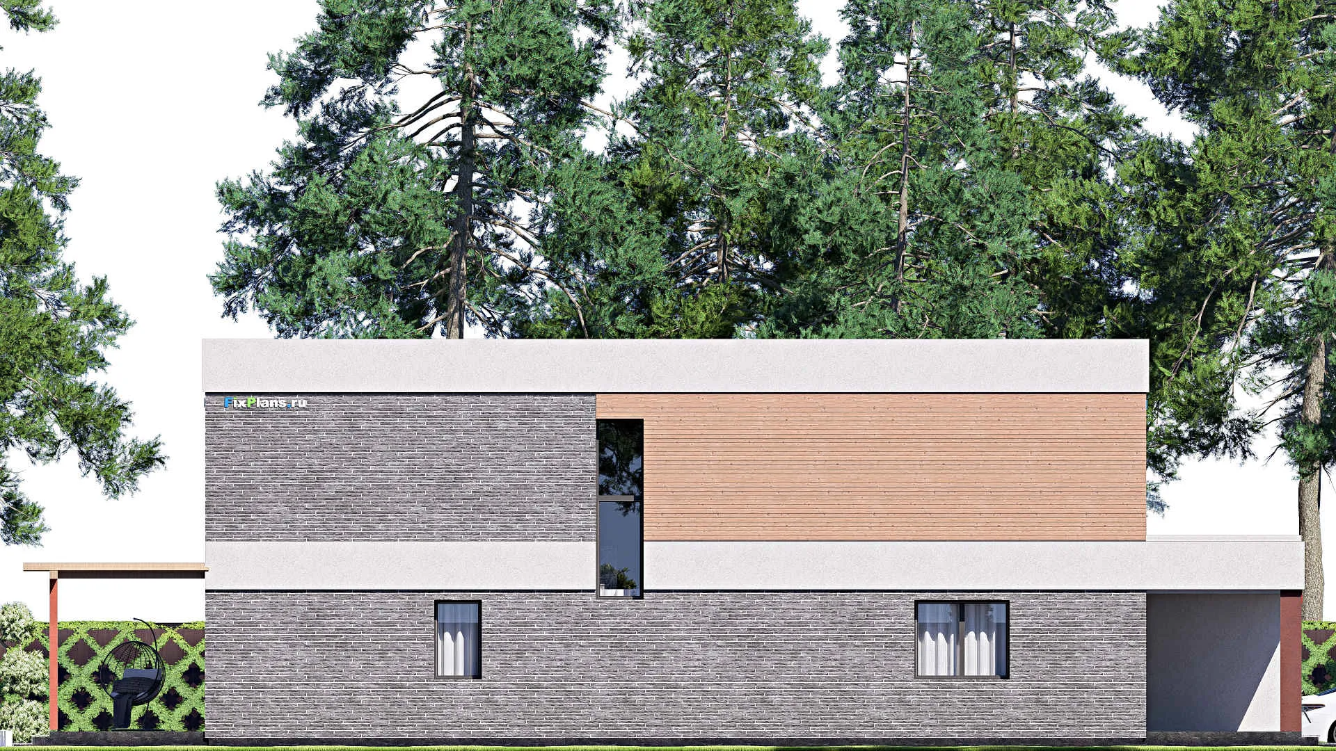 F-18683 - Проект двухэтажного дома 7 на 24, площадью 180 м² с террасой, балконом и 3 спальнями