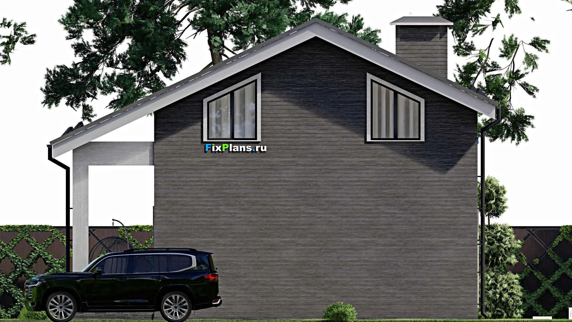 F-6623 - Планы дома с мансардой 11 на 14, площадью 180 м² с террасой и 3 спальнями