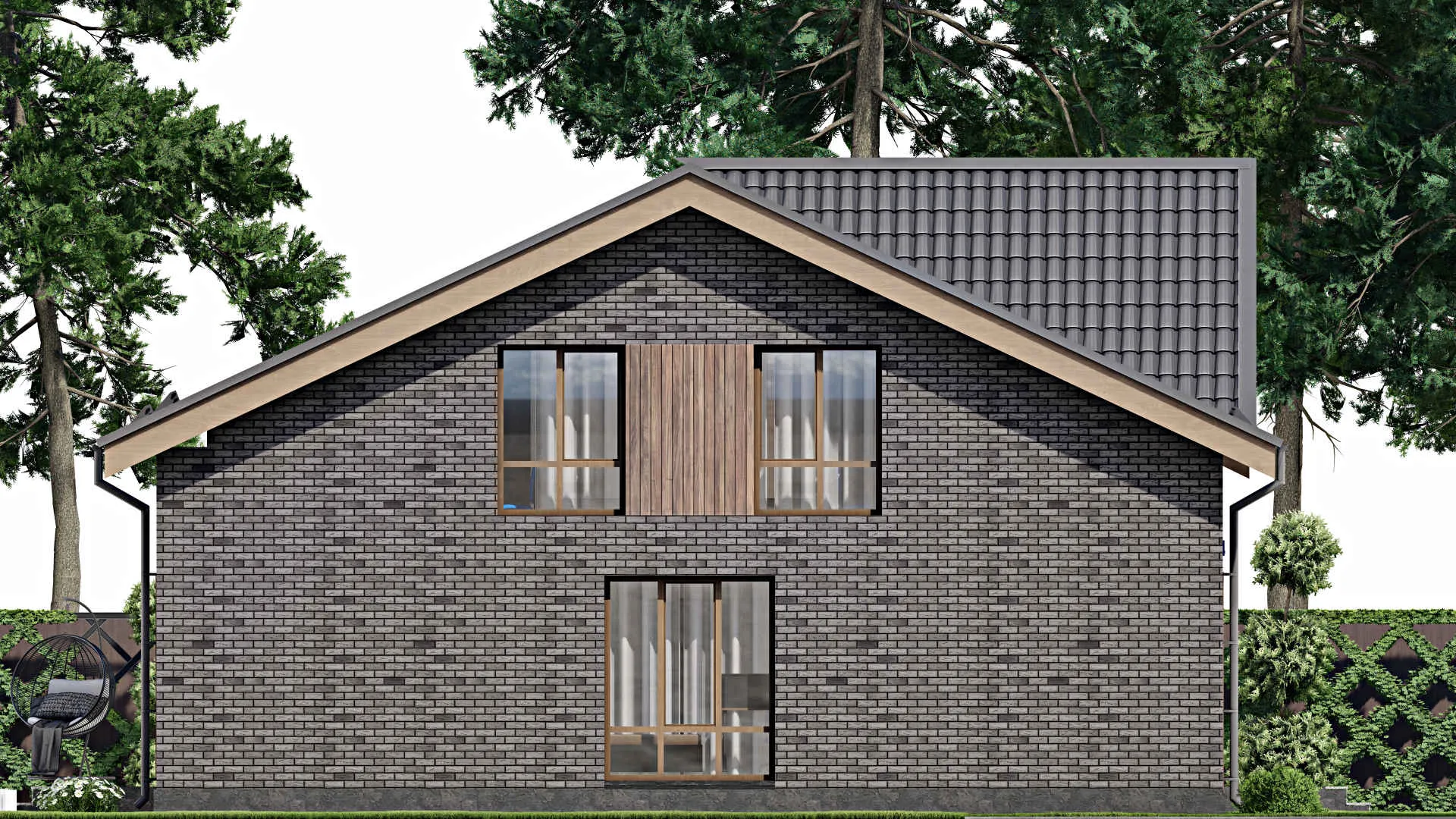 F-10169 - Планы дома с мансардой 13 на 15, площадью 310 м² с цокольным этажом и 5 спальнями