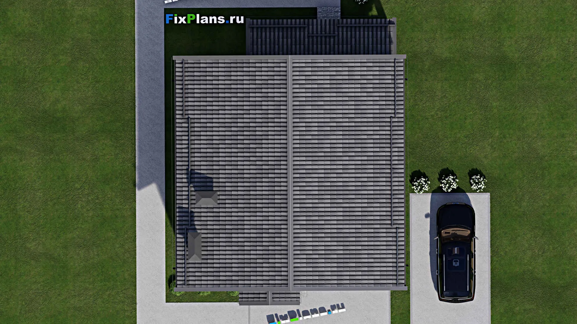 F-4238 - Проект дома с мансардой 11 на 11, площадью 180 м² с террасой и 6 спальнями