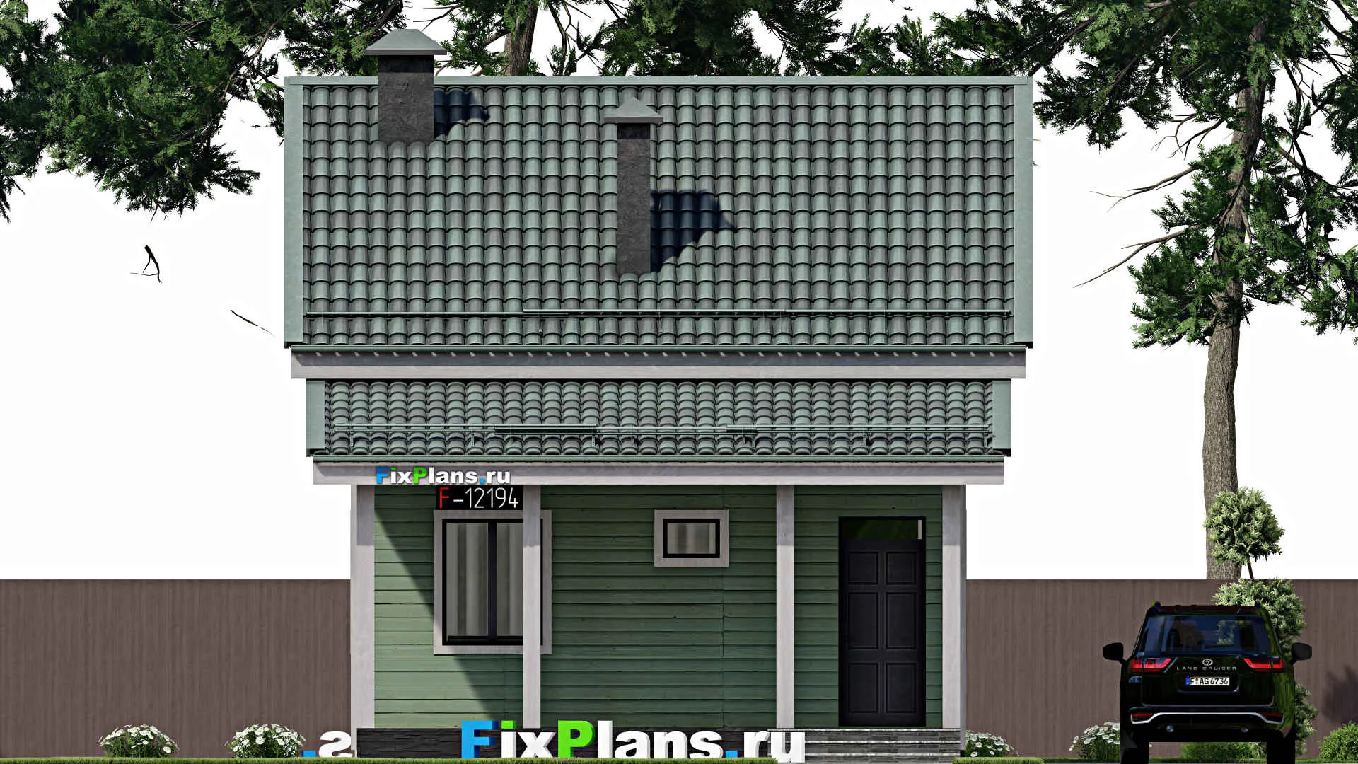 F-12194 - Проект дома с мансардой 7 на 10, площадью 100 м² с 3 спальнями