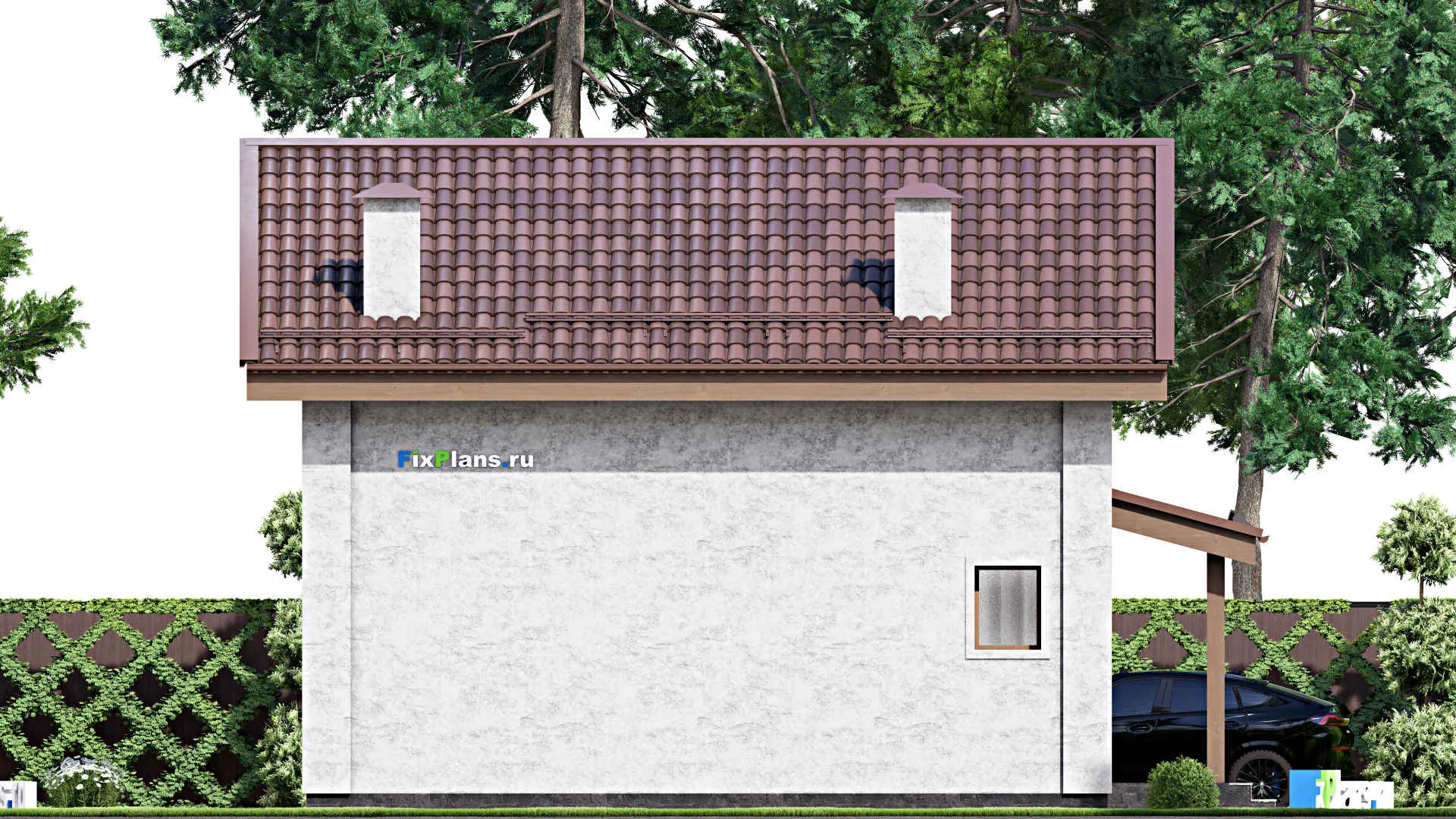 F-15272 - Проект дома с мансардой 8 на 11, площадью 90 м² с 3 спальнями