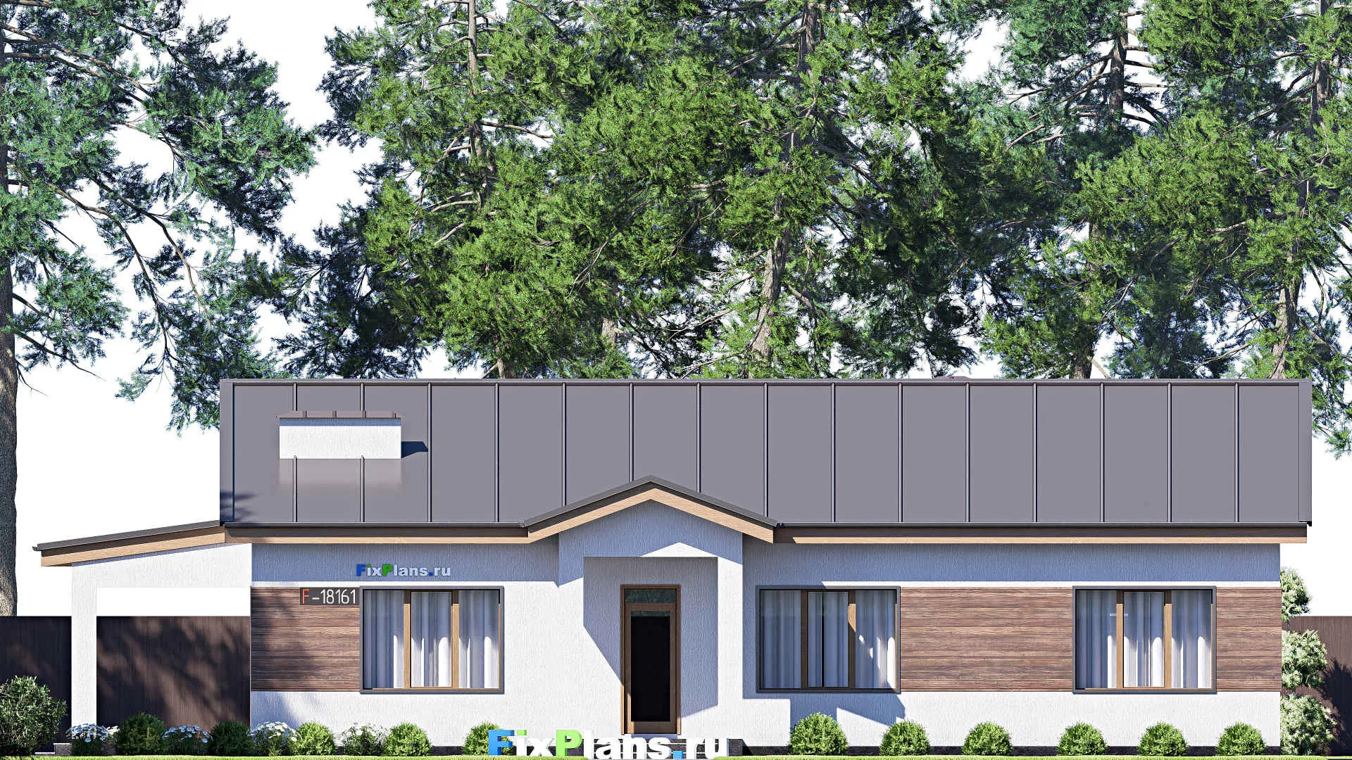 F-18161 - План одноэтажного дома 17 на 20, площадью 220 м² с террасой и 3 спальнями