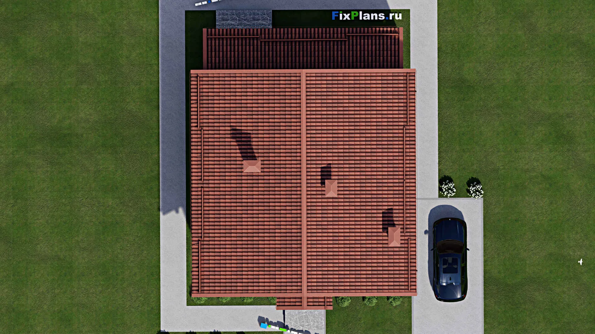 F-6425 - Проект дома с мансардой 11 на 16, площадью 220 м² с террасой и 5 спальнями