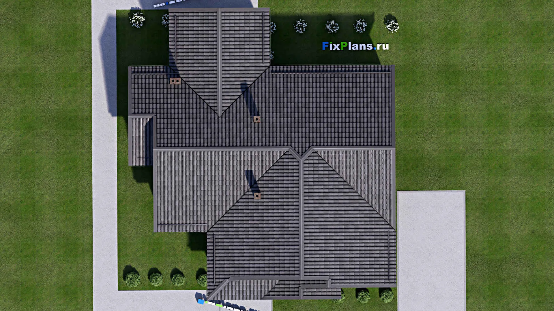 F-16415 - Проект одноэтажного дома 15 на 17, площадью 160 м² с 4 спальнями