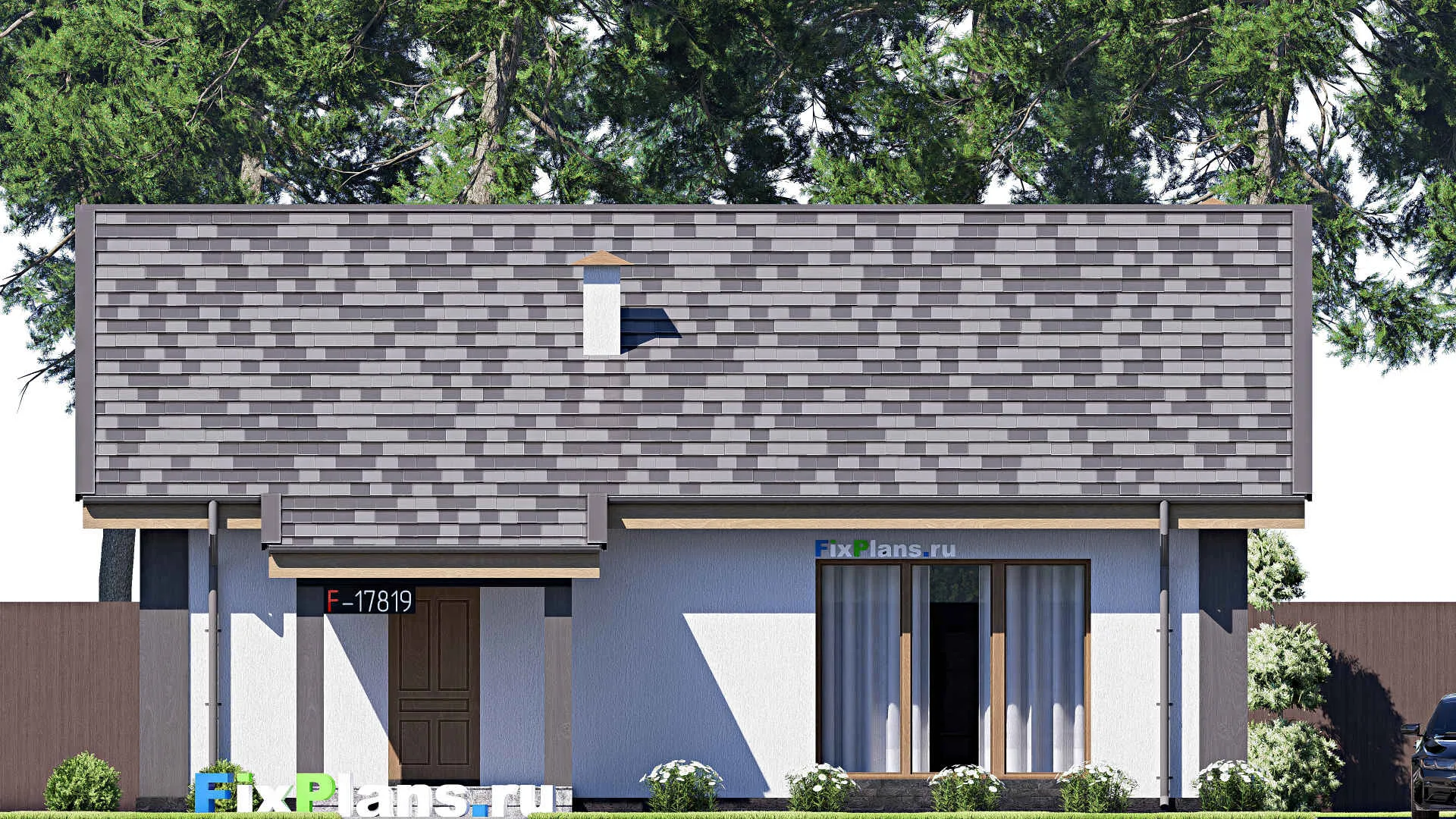 F-17819 - Проект одноэтажного дома 12 на 14, площадью 120 м² с 2 спальнями