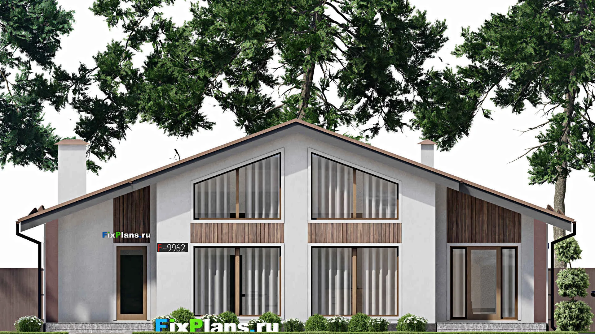 F-9962 - Проект одноэтажного дома 13 на 17, площадью 160 м² с 4 спальнями
