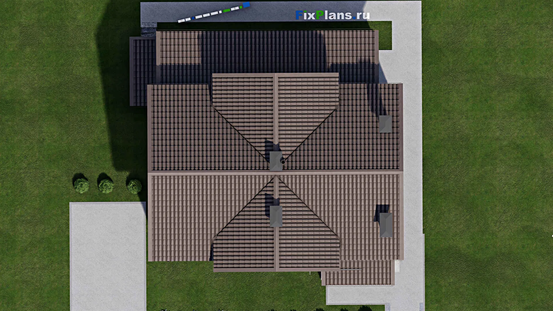 F-10322 - Проект дома с мансардой 13 на 14, площадью 270 м² с цокольным этажом и 4 спальнями