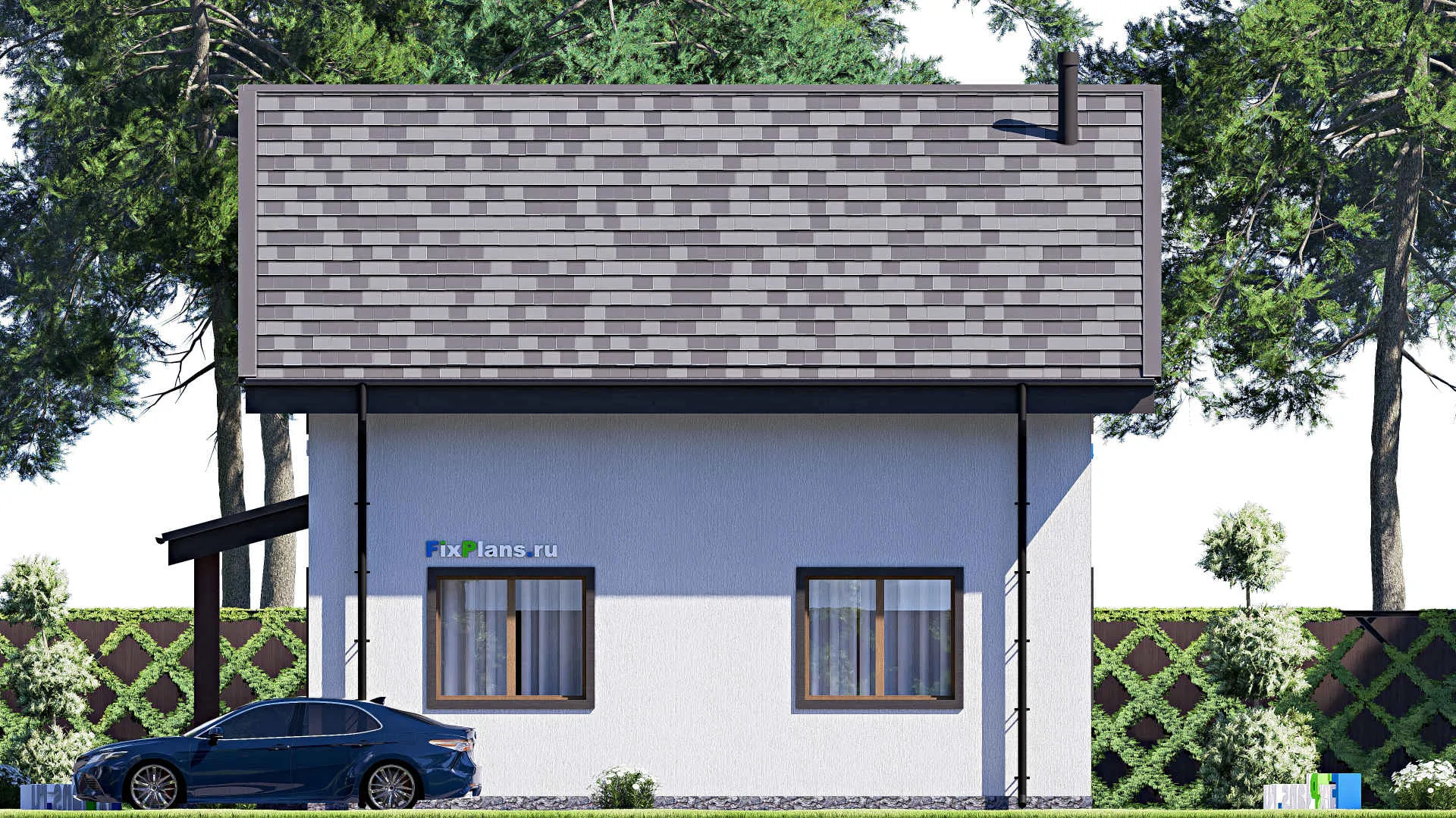 F-18098 - Планы дома с мансардой 11 на 11, площадью 140 м² с 4 спальнями