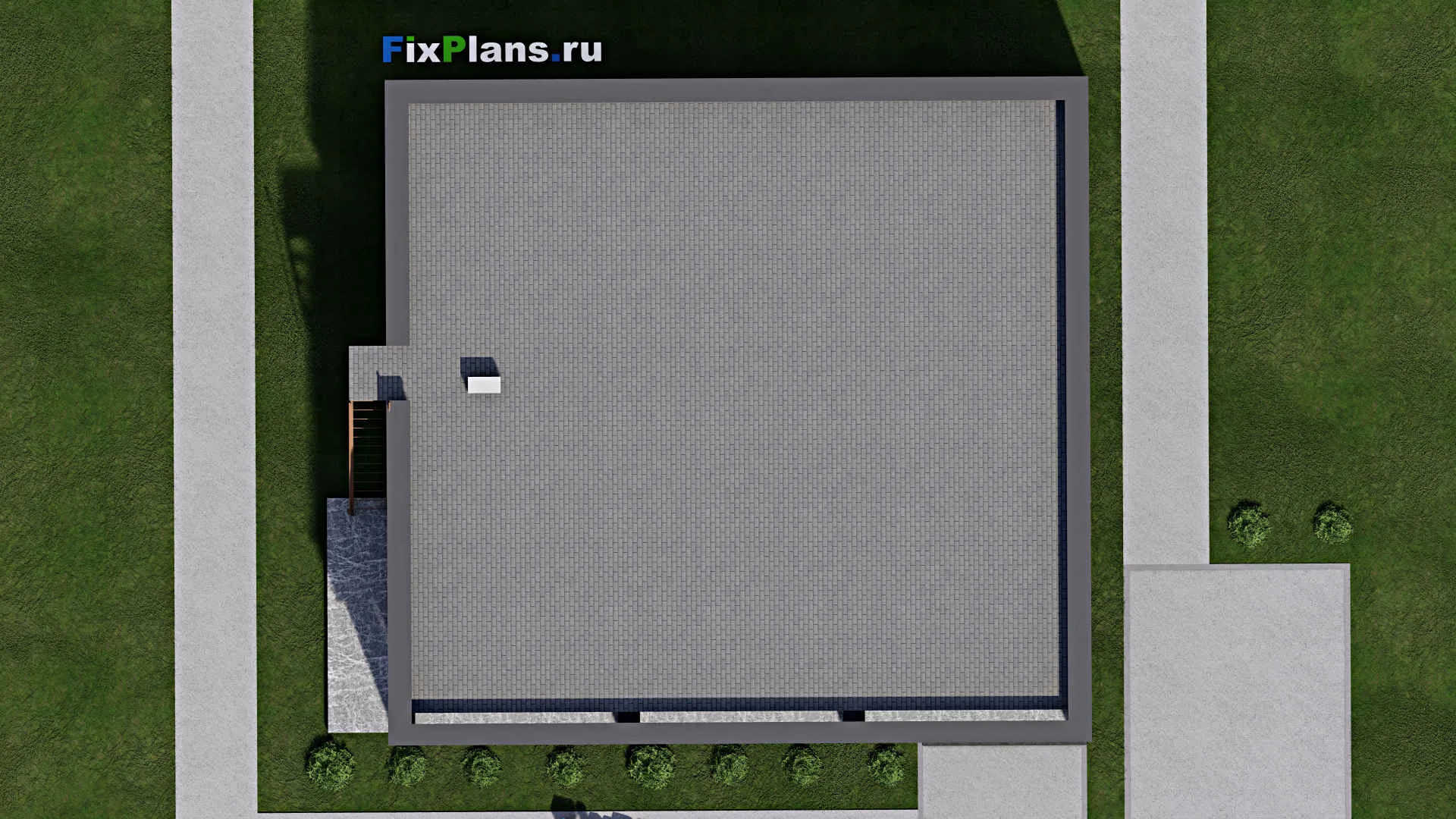 F-8882 - Проект одноэтажного дома 12 на 14, площадью 140 м² с террасой и 2 спальнями