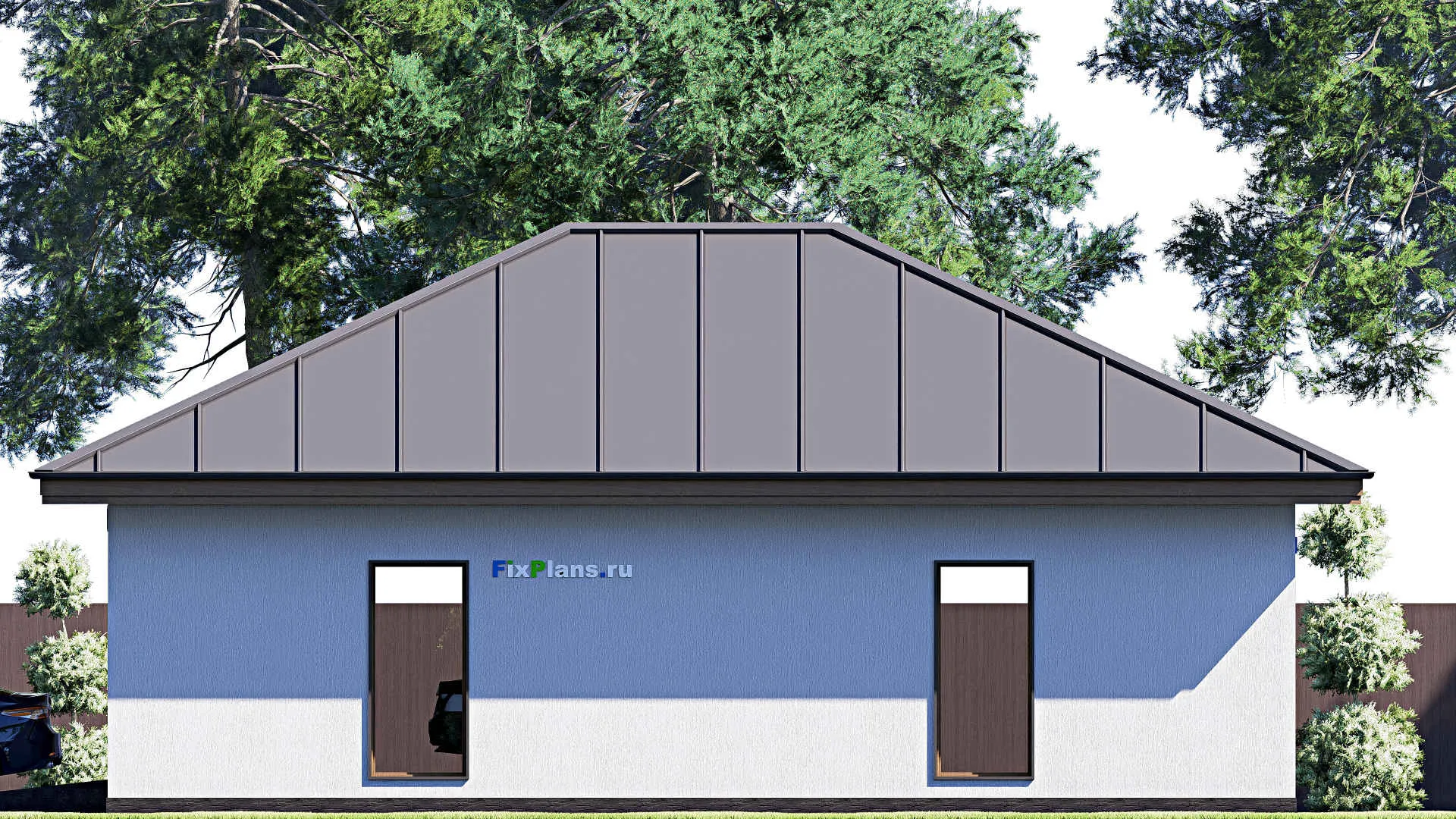 F-18998 - Проект гаража из газобетона 10 на 13, площадью 110 м² на 2 машиноместа