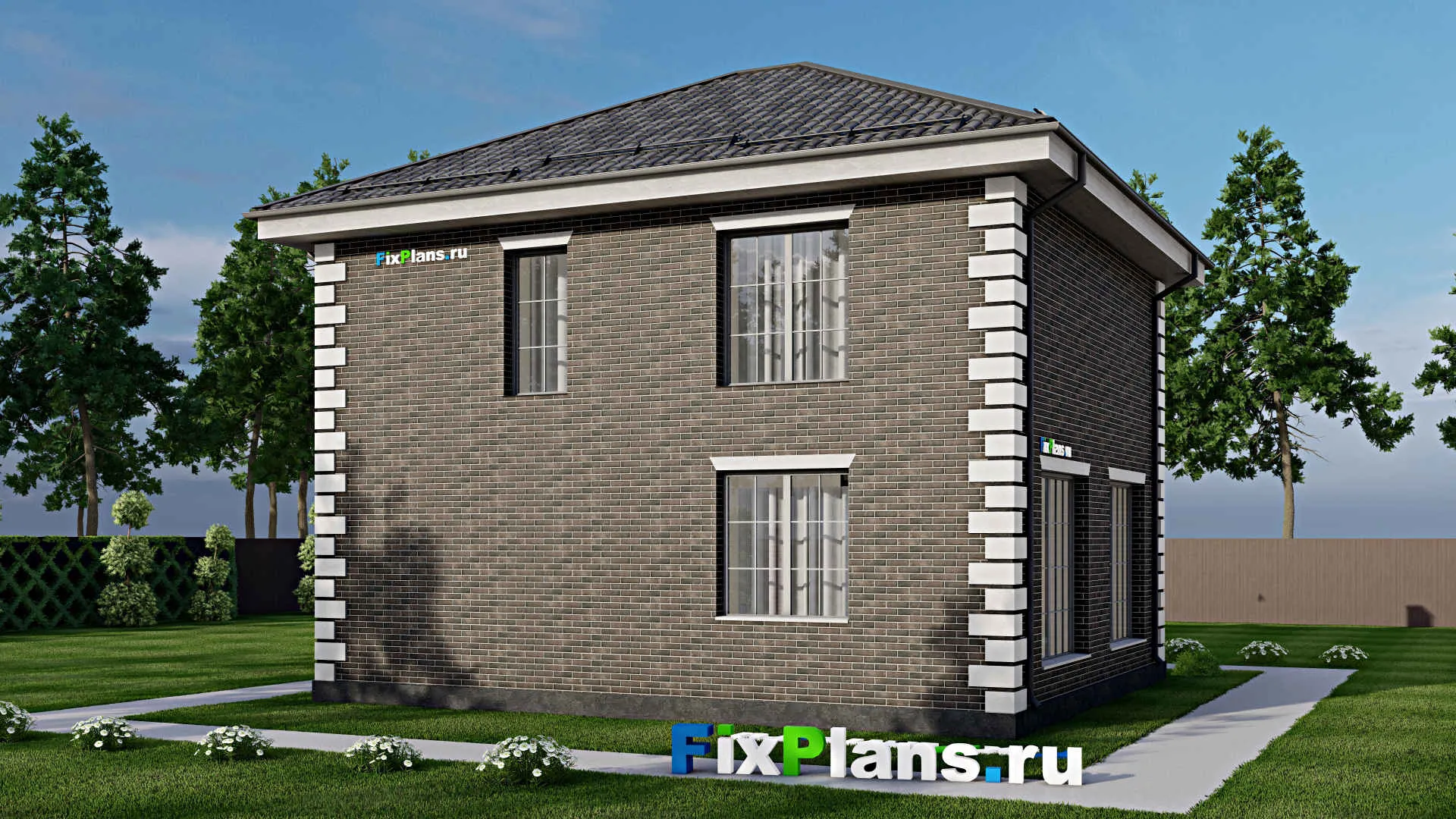 F-7505 - Проект двухэтажного дома 9 на 11, площадью 130 м² с 3 спальнями