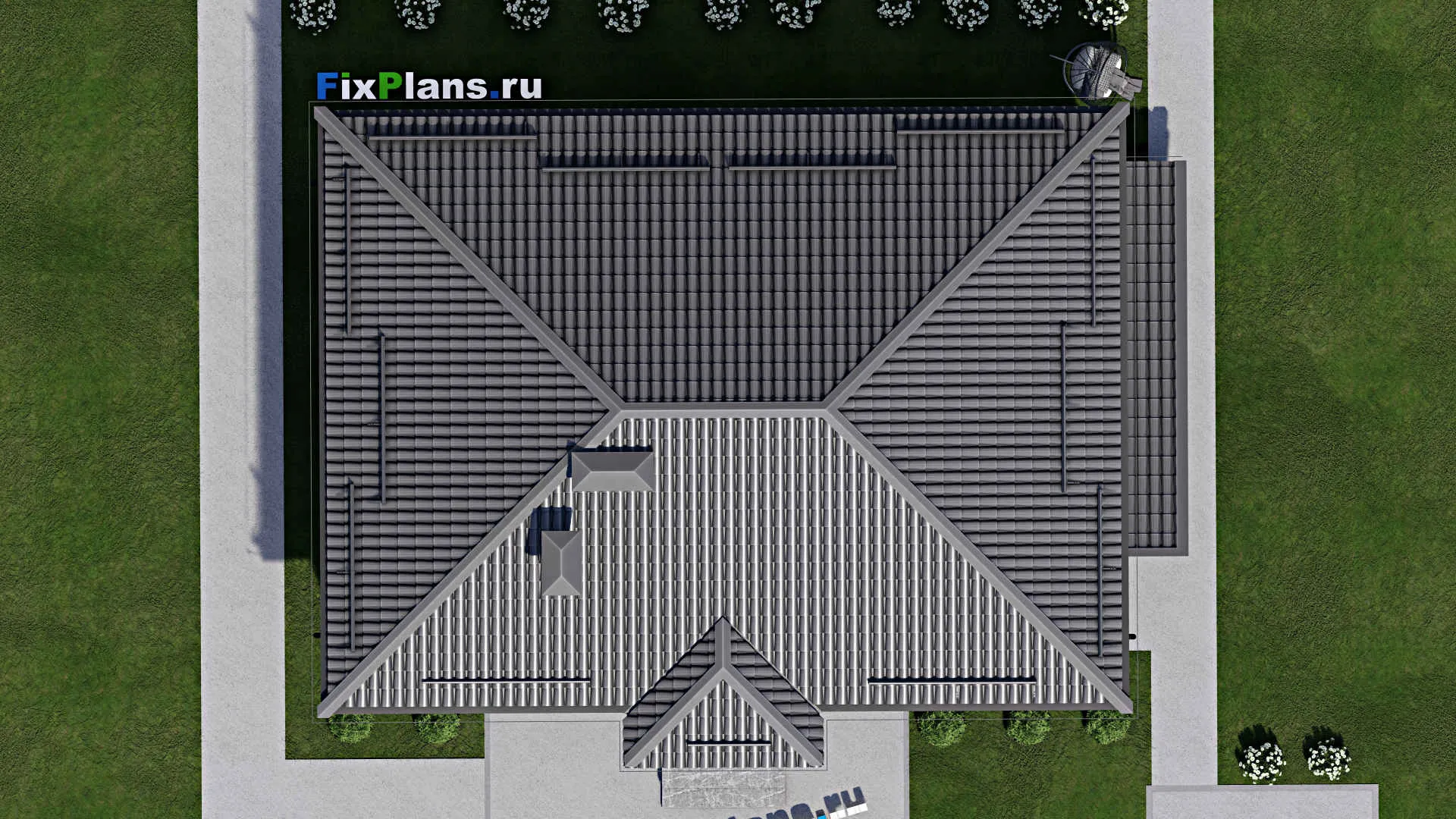 F-3770 - Проект одноэтажного дома 10 на 14, площадью 160 м² с цокольным этажом и 3 спальнями