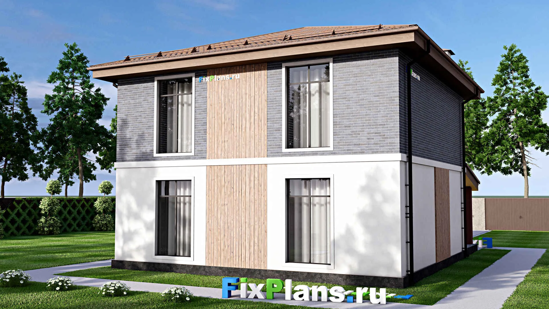 F-12509 - Проект двухэтажного дома 11 на 13, площадью 180 м² с 3 спальнями