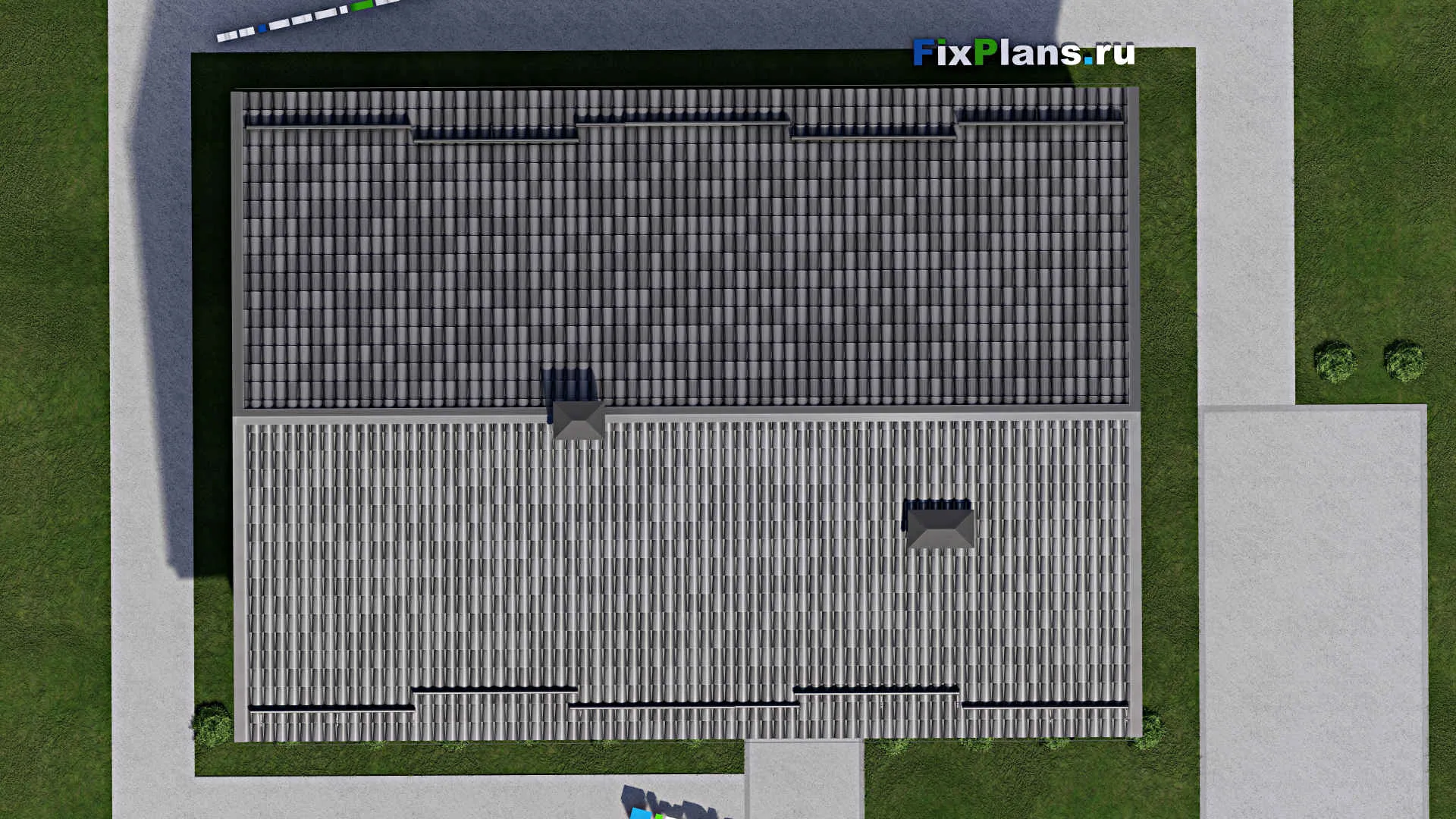 F-9620 - План одноэтажного дома 11 на 16, площадью 130 м² с террасой и 3 спальнями