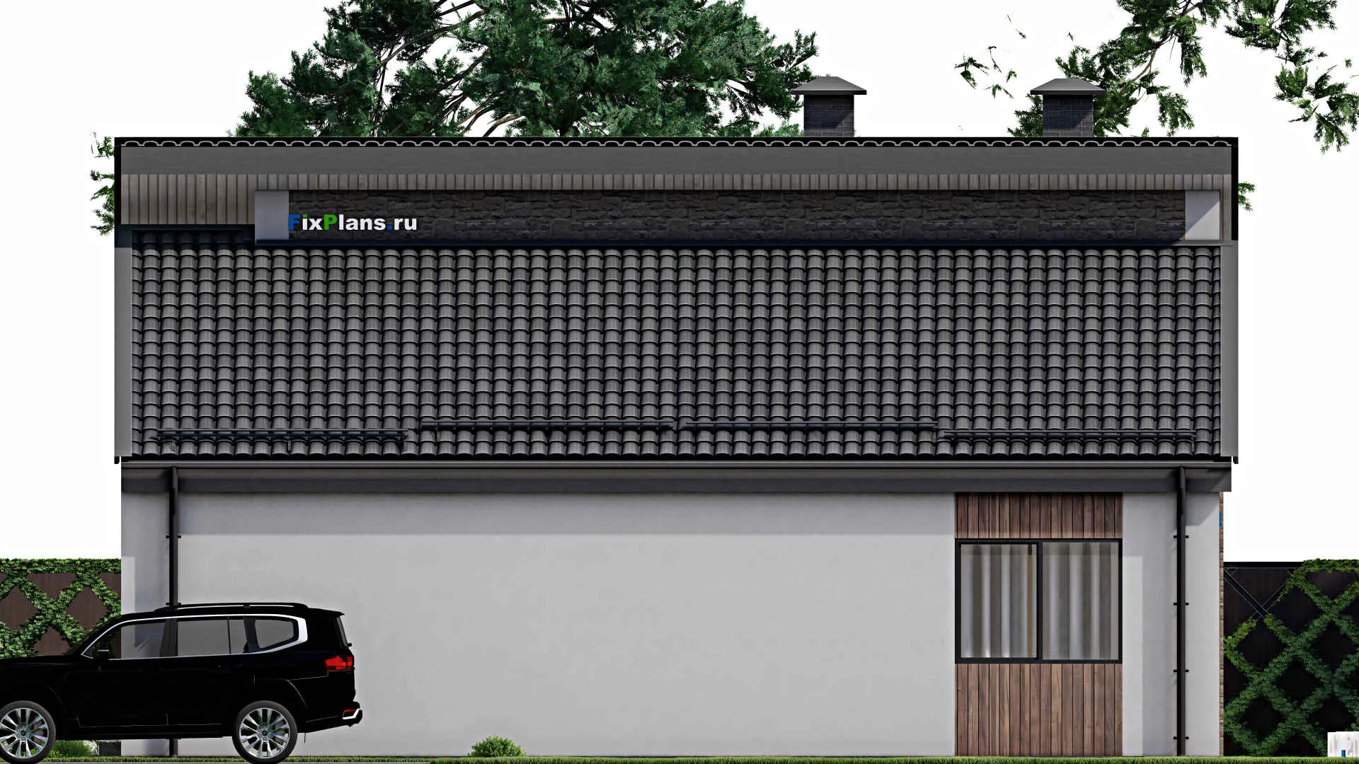 F-8369 - Проект одноэтажного дома 14 на 15, площадью 170 м² с террасой и 3 спальнями