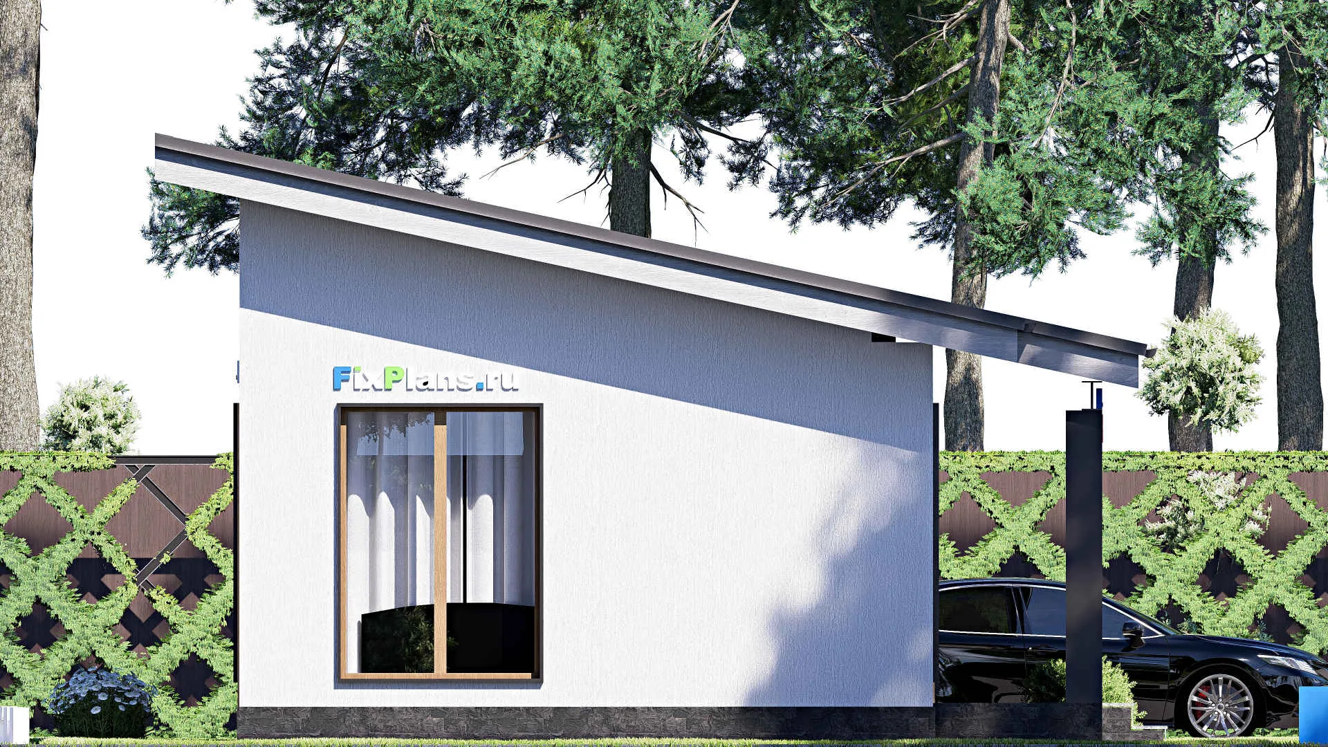 F-18611 - Проект одноэтажного дома 8 на 10, площадью 50 м² с 2 спальнями