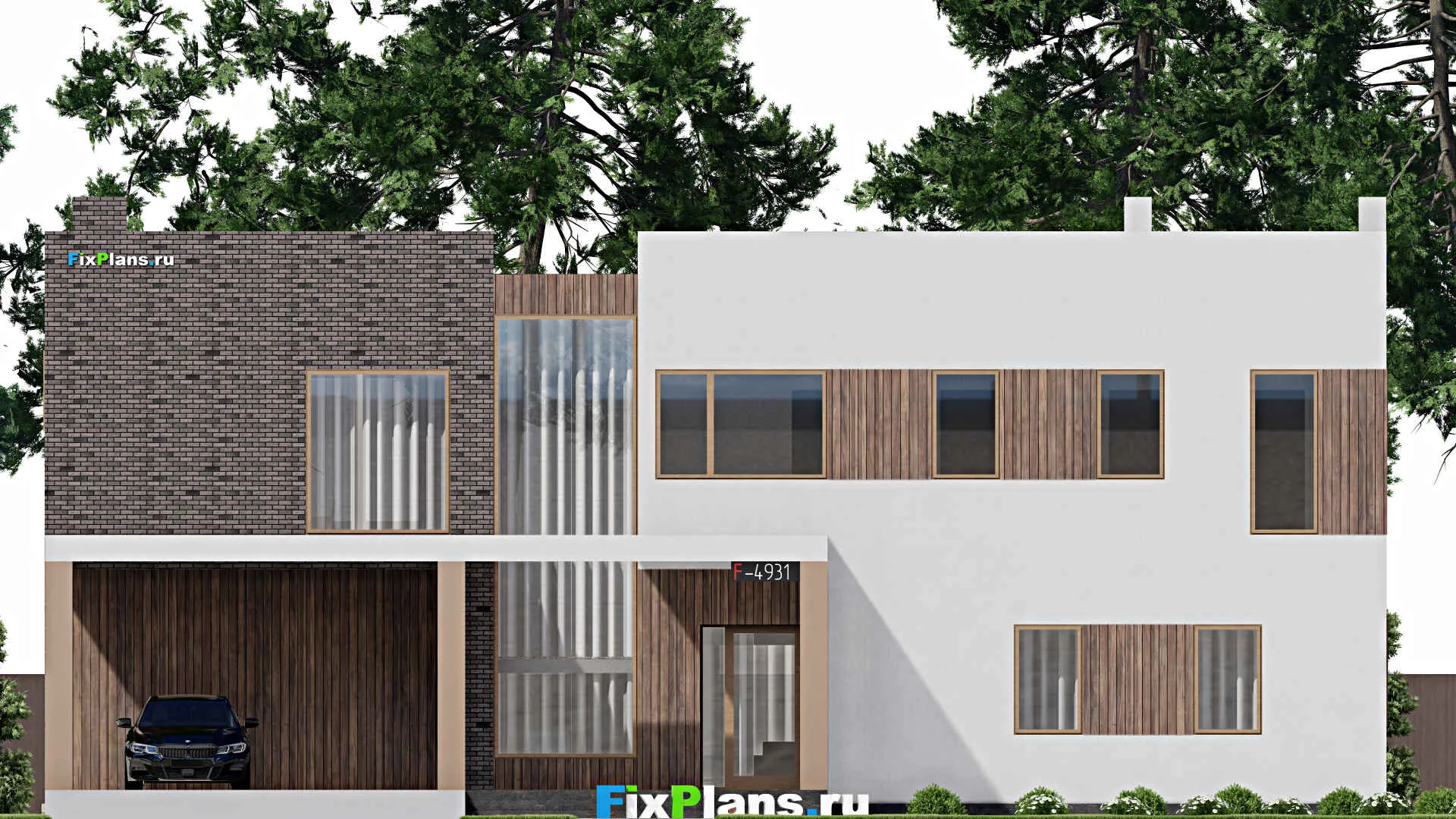 F-4931 - Планы двухэтажного дома 16 на 20, площадью 360 м² с террасой и 4 спальнями