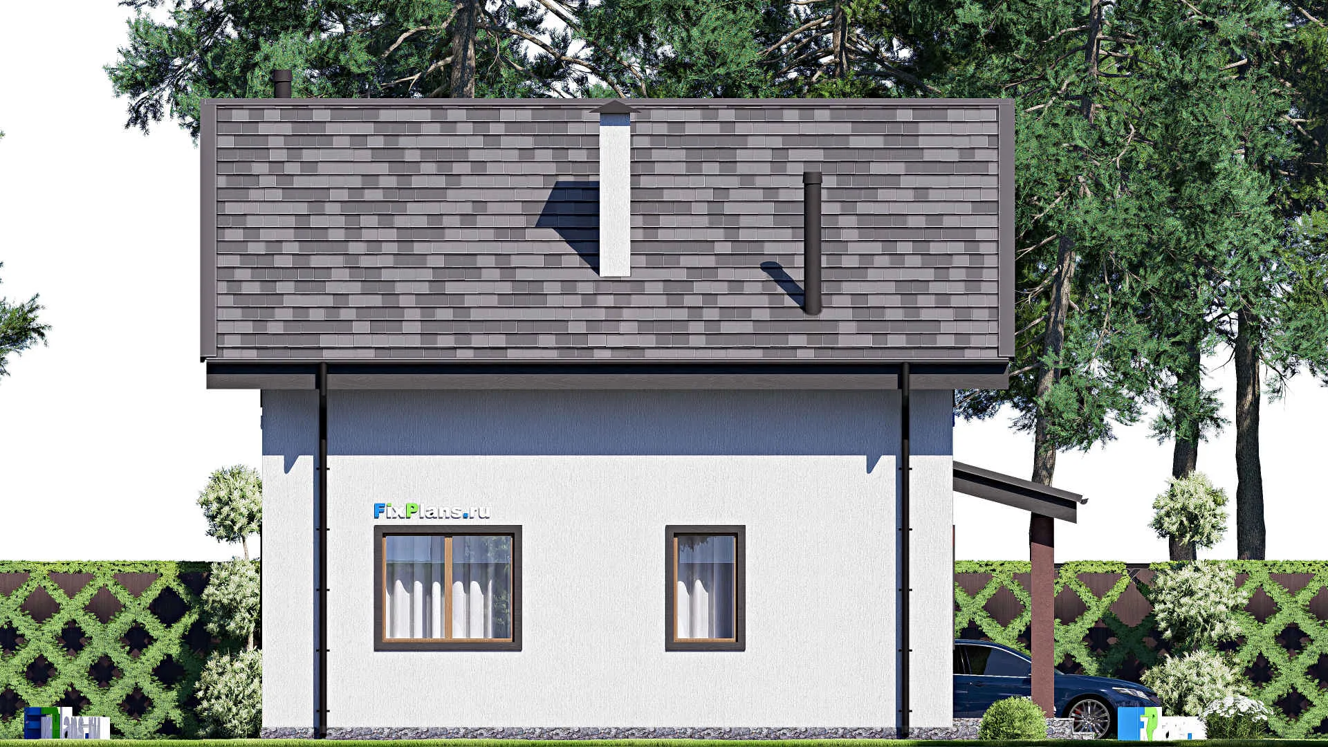 F-18098 - Планы дома с мансардой 11 на 11, площадью 140 м² с 4 спальнями