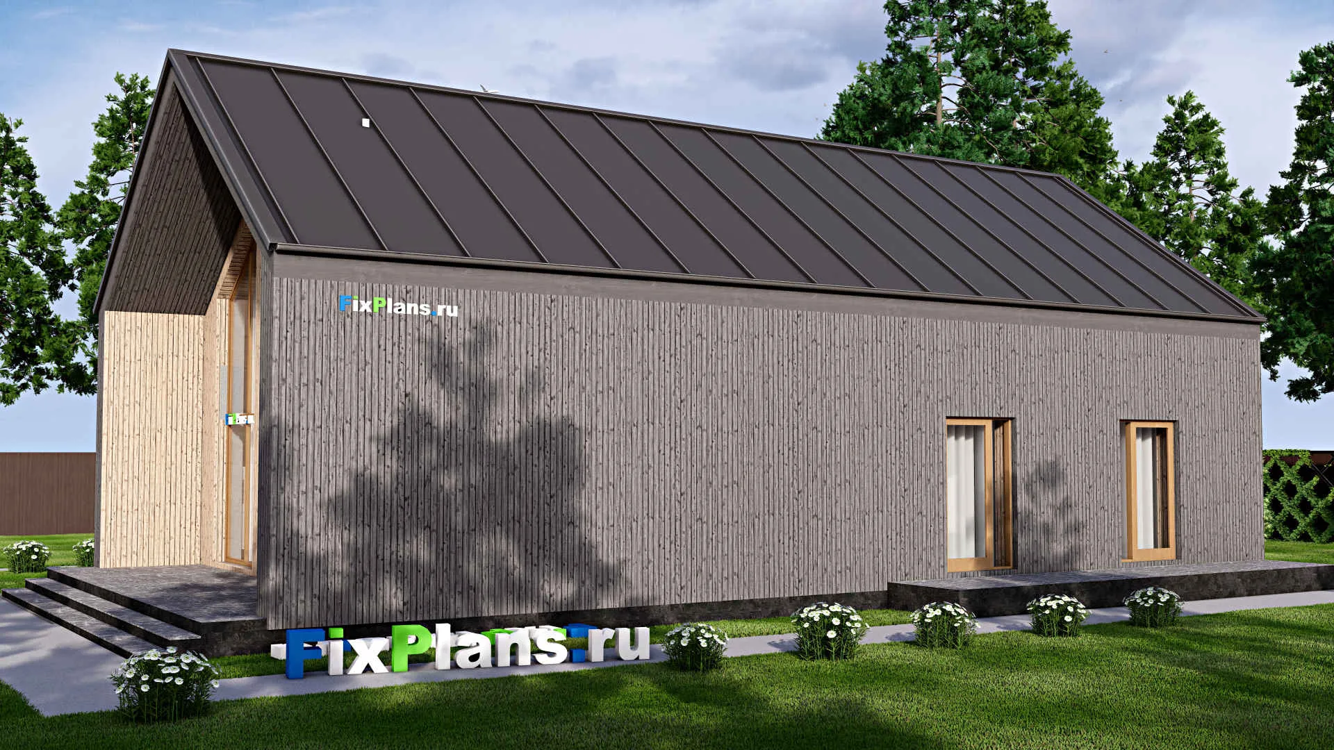 F-16550 - Проект дома с мансардой 13 на 19, площадью 250 м² с 3 спальнями